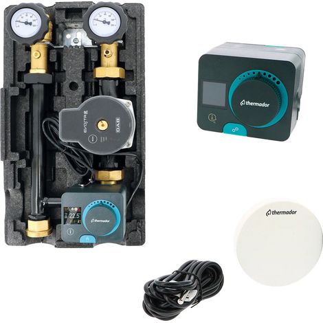 Groupe hydraulique MODULFIT PREMIUM mélangé avec circulateur, régulation RA230AC - DN25 - Thermador (1/2)
