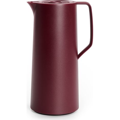 Emsa N41702 Motiva - Caraffa Termica 1 litro Chiusura a Pressione Rapida 12 Ore Caldo 24 Ore pistone di Vetro Made in Germany Design Nordico Rosso Vino (1/5)