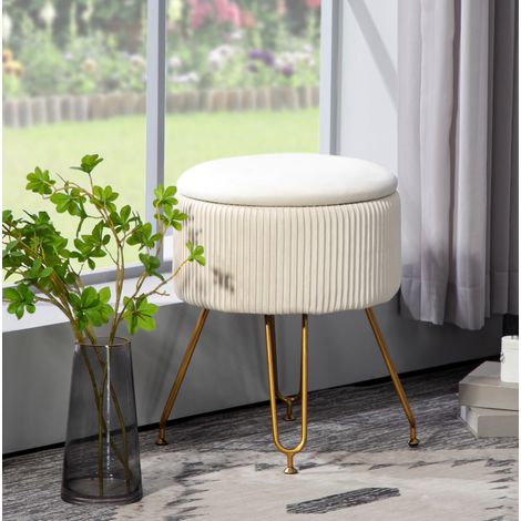 Panca contenitore imbottita con coperchio Ø40x48 cm OKMYHOME (1/5)
