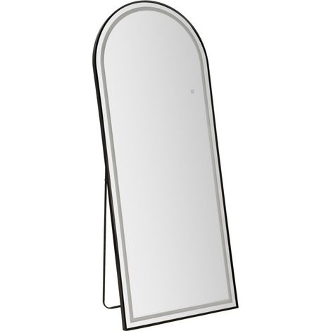 Miroir Arche LED sur Pied "Lumen" 170cm Noir (1/5)