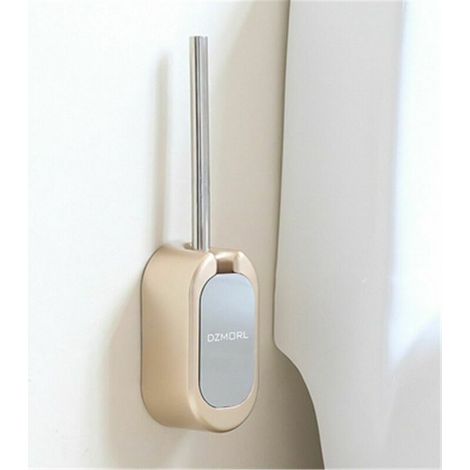 Brosse De Toilette - Support Mural En Acier Inoxydable - Design Fermé Automatique - Pour Salle De Bain Compacte - 1 Pièce