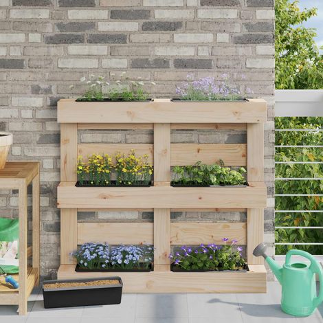 vidaXL Flower Boxes for Euro Pallets 12 pcs Black 36 x 13.5 x 9.5 cm