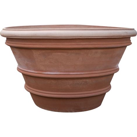 Terrakotta-Vase 140 x 84 cm, hergestellt in Italien. Große handgefertigte Vase für den Außenbereich. Große Terrakotta-Töpfe für
