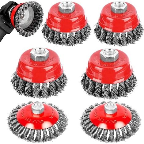 M14 Wire Brush Set for Drill, Sanding, Rust Removal and Paint Removal, Pack of 6 (1/5)
