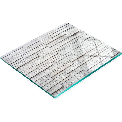 Planche à découper décorative en verre, imitation pierre, blanche, 60 x 52 cm (1/5)