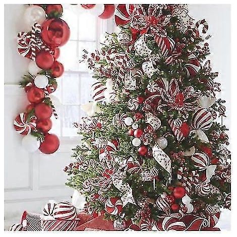 1 caja de decoración navideña: bastón de caramelo grande, colgante para árbol de Navidad, ideal para fiestas navideñas, regalos para niños y Año Nuevo 2023. (1/5)