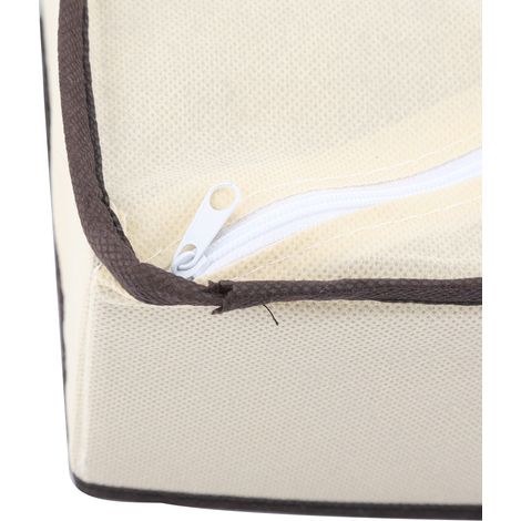 Boîte de rangement pliable divisée pour sous-vêtements 6 compartiments Polyester nylon Beige 33x16x9 cm (1/5)