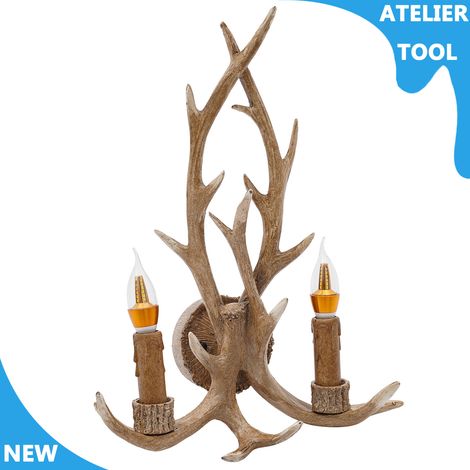 ATELIER Lampe murale en résine Vintage Lampe murale en résine Ligth E14 Pour la chambre, le bord de lit, l'étude, le couloir (1/5)