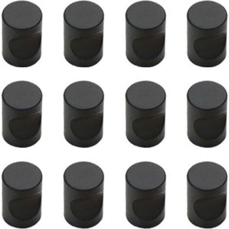Zylindrische Griffe für Möbel, Schränke, Weinkeller usw. – 12er-Set, schwarz, 17 x 21 mm