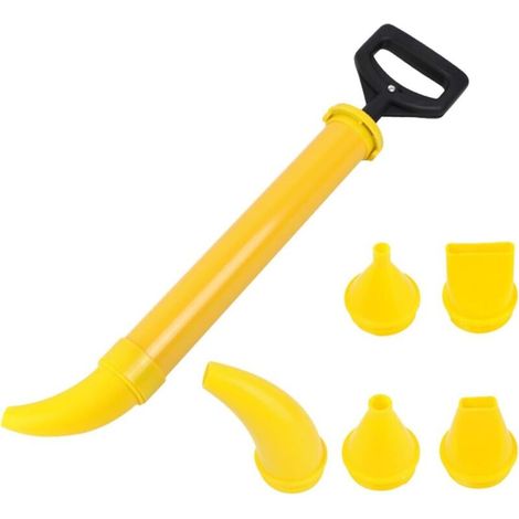 Multifunctional Caulking Tool with 5 Curved Heads, Cement Laying, Yellow Plastic Jointing Rod, Versatile Device for Masonry and Renovation Work (1/4)