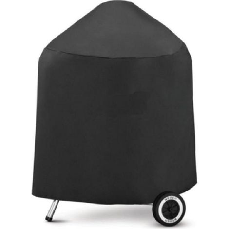 Housse de barbecue imperméable ø70 cm - Résistante aux UV et au gel - avec cordon de serrage - Housse universelle pour barbecue rond (noire) (1/5)