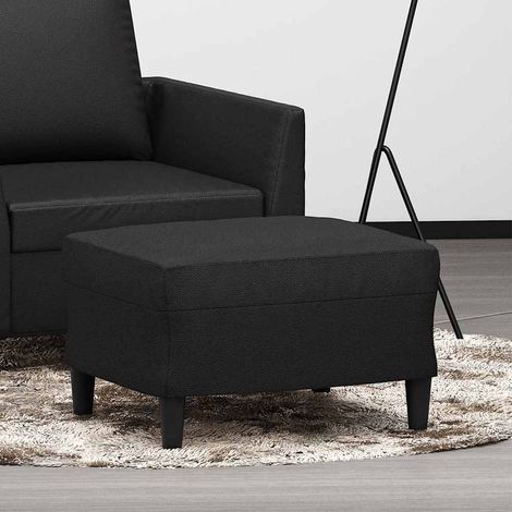 Repose-Pieds pour Salon ou Chambre - Tabouret Pouf Noir 60x50x41 cm Similicuir BV546812 - BonneVie (1/5)