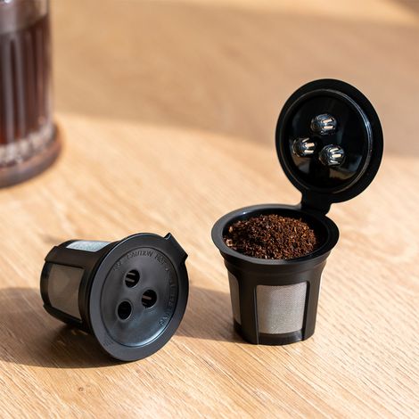 Ortviai Filtre à café réutilisable en plastique pour machine Dual Brew – Capsule vide à 3 orifices (1/4)