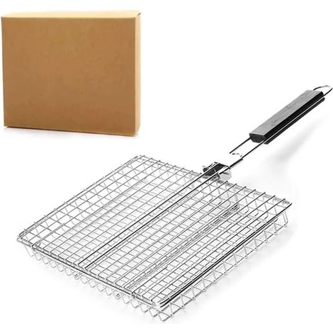 Panier à barbecue en acier inoxydable 304, tapis de barbecue antiadhésif, garniture de pique-nique pour viande, légumes et steak, accessoires de barbecue (emballé) (1/5)