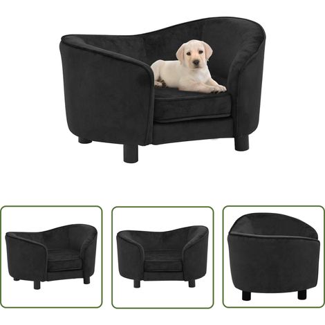 Canapé pour chien, Lit pour animal, Fauteuil pour chien Noir 69x49x40 cm Peluche MJU5769 (1/5)