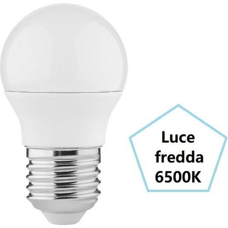LAMPADINA SFERETTA A LED 7,2W E27 LUCE FREDDA 6500K BOT LIGHTING (1/2)