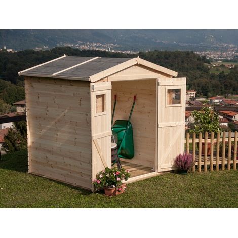 Casetta in legno non trattato GRETA cm. 200x250 escluso Pavimento (1/5)