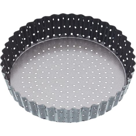 MasterClass Crusty Bake Teglia Perforata, Scanalata e Antiaderente con Base Rimovibile, 18 cm - Grigio (1/5)