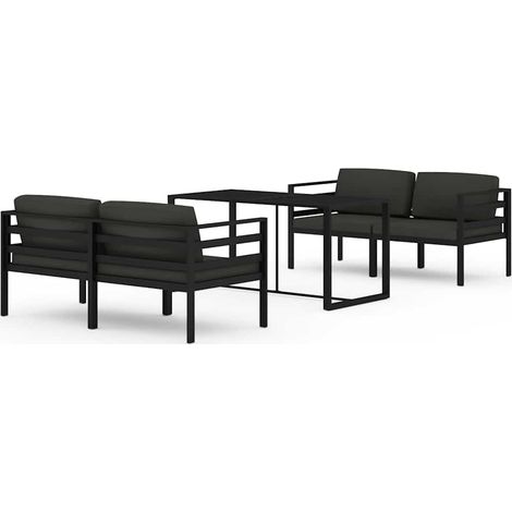 Maison Exclusive - 5-tlg. Garten-Lounge-Set mit Kissen Aluminium (1/5)