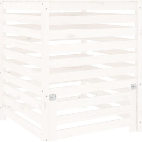 Compostador de madera maciza de pino blanco 82,5x82,5x99,5 cm vidaXL