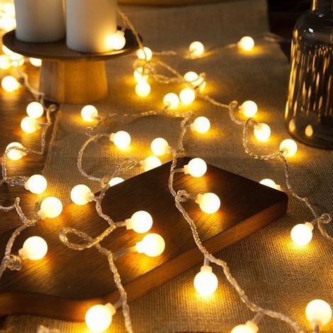 LED-Lichterkette mit Sternenhimmel-Effekt für Camping Zelt und Outdoor-Aktivitäten kleine weiße Kugellichter warmweißes Licht 3 Meter 20 LEDs 2 (1/2)