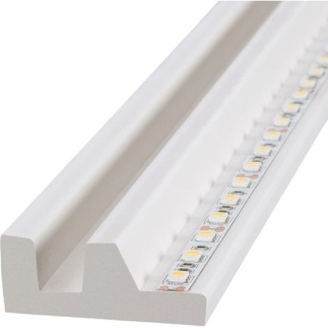 Ledkia – Moulure profilée pour ruban LED 2m – Acceptation de rubans 16mm – Montage en surface pour intégration discrète