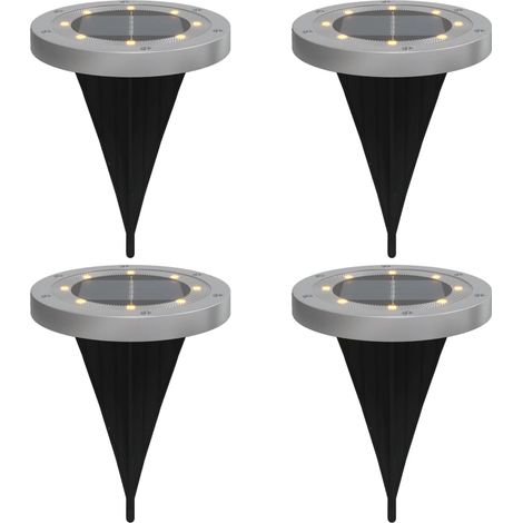 Juego de 4 luces solares para jardín 11 x 13 cm impermeables encendido automático color negro PS 020056671