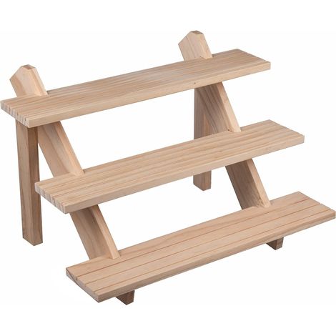 Présentoir à trois niveaux pour boucles d'oreilles et bagues, structure en bois, vitrine amovible, plateau de rangement robuste de style rétro (1/3)