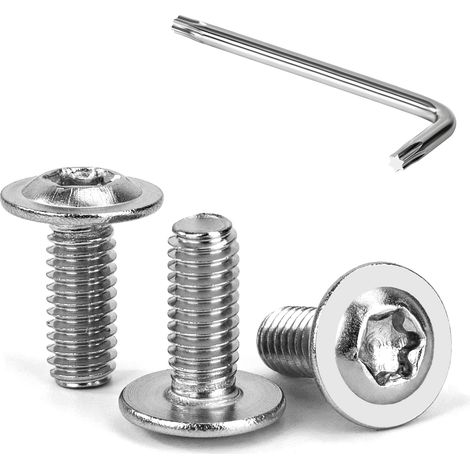 30 Pièces Vis à Tête Bombée Torx avec Bride M4 x 10 mm Vis à Six Pans Creux en Acier Inoxydable A2 V2A Boulons à Tête Hexagonale avec Clé T20 Filetage Complet (1/5)