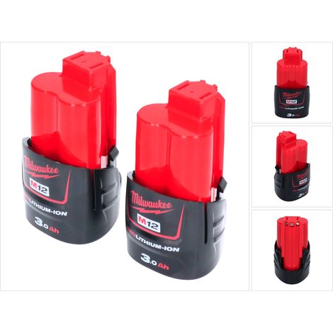Milwaukee Akku Set 2x M12 B3 12 V 3,0 Ah / 3000 mAh Li-Ion ( 2x 4932451388 ) (1/5)