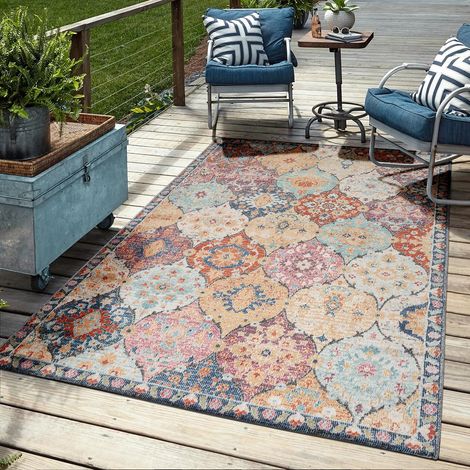 Tapis d'extérieur Robuste, Design Moderne, résistant aux intempéries et aux UV, pour Balcon, terrasse et Jardin d'hiver, mais Aussi pour la Cuisine ou la Salle à Manger, Plusieurs (1/5)
