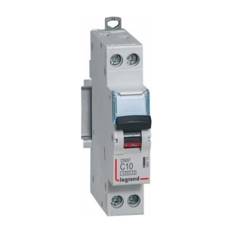 Legrand – Disjoncteur unipolaire 1P+N 10A courbe C – Pouvoir de coupure 6kA – Connexion à vis – Compact 1 module pour tableaux électriques