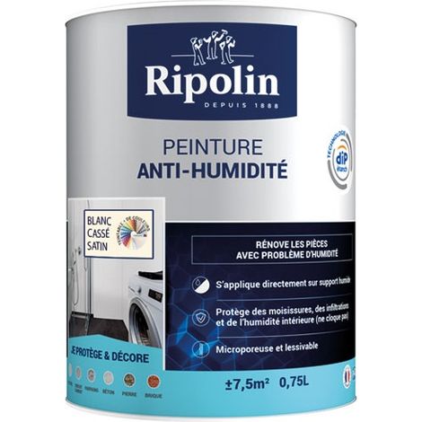 Ripolin Anti-Feuchtigkeitsfarbe Weiß Gebrochen 0,75l - Ripolin