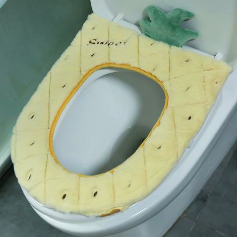 Lovely Toilet Blanket, Girl's heart, General antidérapant toilet seat pad, Household Toilet Blanket, Winter warm ananas