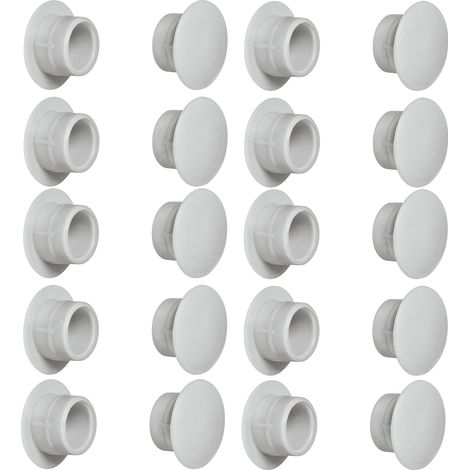 Cyclingcolors – Lot de 20 bouchons en plastique 12mm gris clair RAL 7035 – Cache trou pour finition esthétique – Pour murs et meubles