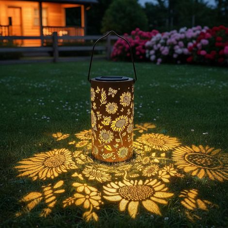 Lampe Solaire Exterieur,IP65 Étanche Eclairage Exterieur Solaire,Lampes Solaires de jardin Colorées en forme de tournesols pour Chemins,Decoration Jardin Exterieur (B) (1/5)