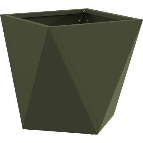 Maison Exclusive - Pflanzkübel Olive Grün 30 x 30 x 30 cm Stahl