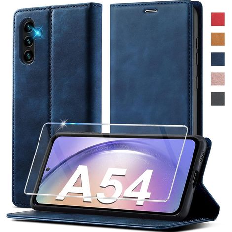 Samsung Galaxy A54 5G Hülle Leder Flip Wallet Schutzhülle Blau (1/5)