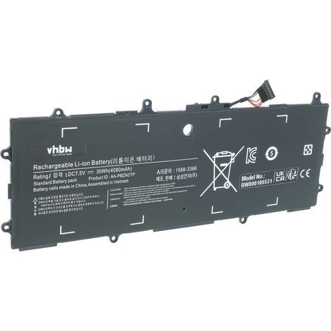 vhbw Akku kompatibel mit Samsung NP905S3G-K02NL, NP905S3G-K02IT, NP905S3G-K03BE, NP905S3G-K02UK, NP905S3G-K02PL Notebook (4080 mAh, 7,5 V, Li-Polymer) (1/5)
