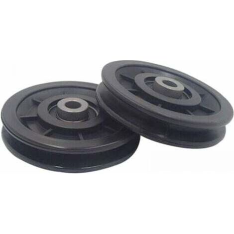 2 Stück 90-mm-Nylon-Rollenlager, Gewichtheberrolle, Universalrolle für Kabelzug, Fitnessgeräte, Garagentor, Schiebetürrolle