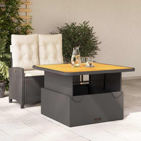 Ensemble repas de jardin avec banc inclinable, table relevable et 4 coussins noir - PANGIVO (1/5)