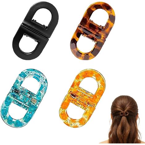 Four-piece magnetic hair clip set – Strong hold, non-slip magnetic hair clips, seamless 2-in-1 design, suitable for easy everyday hairstyles, gentle on all hair types, providing a secure hold. (1/5)