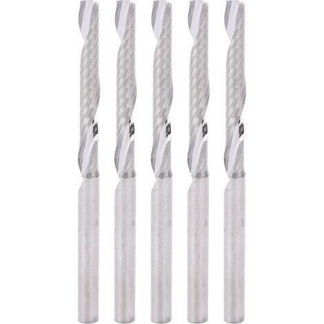 Lot de 5 fraises à queue droite, 1 seule flute, hélice pour défonceuse, 3,175 x 3,175 x 25 x 50 mm (1/5)