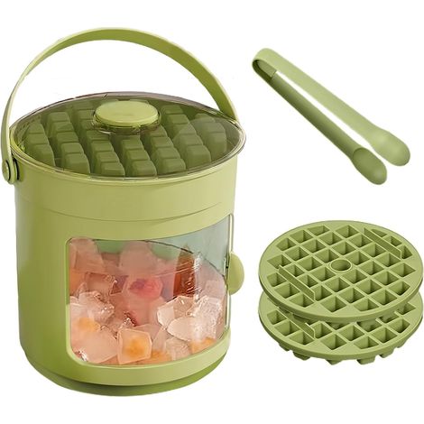 Moule à Bloc de Glace, Double Couche Bacs à Glaçon avec Couvercle, Plateau de Bloc de Glace de 72 Grilles pour Fêtes, l'usage Quotidien, Cuisine, Refroidissement des Boissons