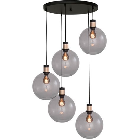 Lampe suspendue Vide Lazise 2 5x Ø 25cm doré avec noir - 2942-05-02-50-5-25 (1/3)