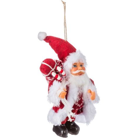 Paris Prix - Sujet De Noël Santa Scandi soir 13cm Rouge