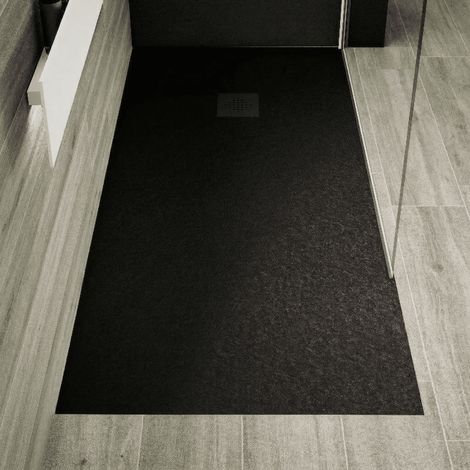 Plato de ducha pizarra PURE negro  80x100 cm rejilla color
