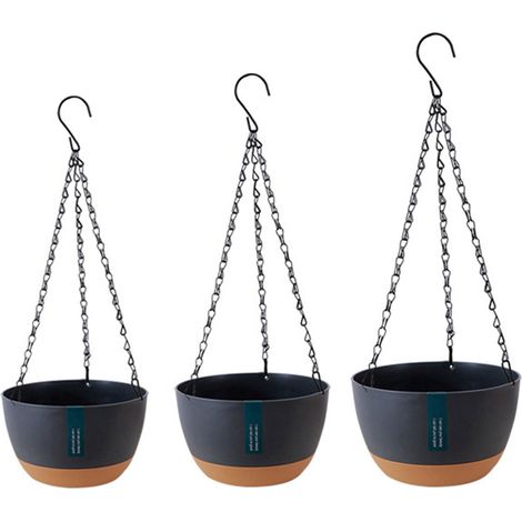 Jardinière suspendue à double chaîne pour la maison, le balcon et l'intérieur, avec bassin à absorption d'eau automatique (1/5)