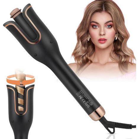 Boucleur à Cheveux Automatique, Fer à Boucler avec 4 Températures Réglables, Anti-Brûlure, Chauffage Rapide, Revêtement Céramique, Facile à Utiliser pour Cheveux Courts et Longs (1/5)