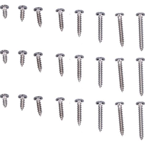 200 Vis Autotaraudeuses M3 en Acier Inoxydable 304 à Tête Fraisée Cruciforme - Kit Assortiment